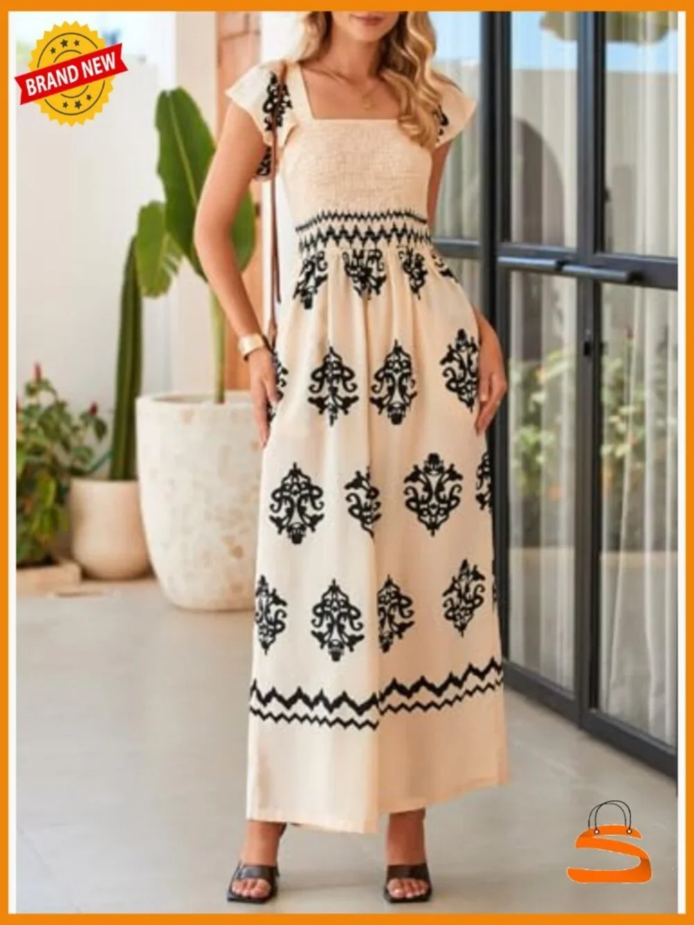 Womens Summer Jumpsuit Square Neck Wide Leg Pockets Vacation Outfits Romper - Picture 4 of 7
